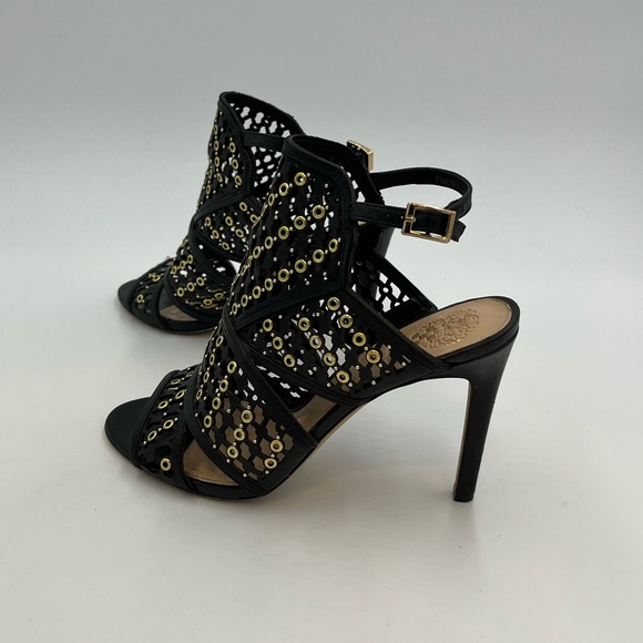 Vince Camuto 4” Black and Gold Leather Heels NWOT, excellent condition - Picture 4 of 17